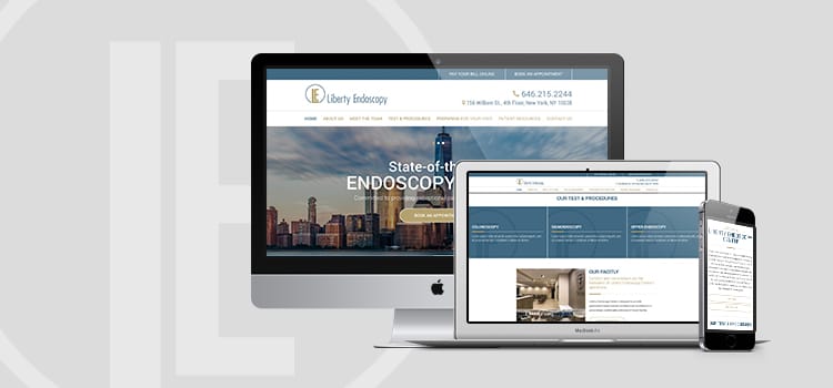 Different Devices showing the new Liberty Endoscopy website