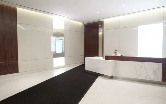 building lobby with front desk
