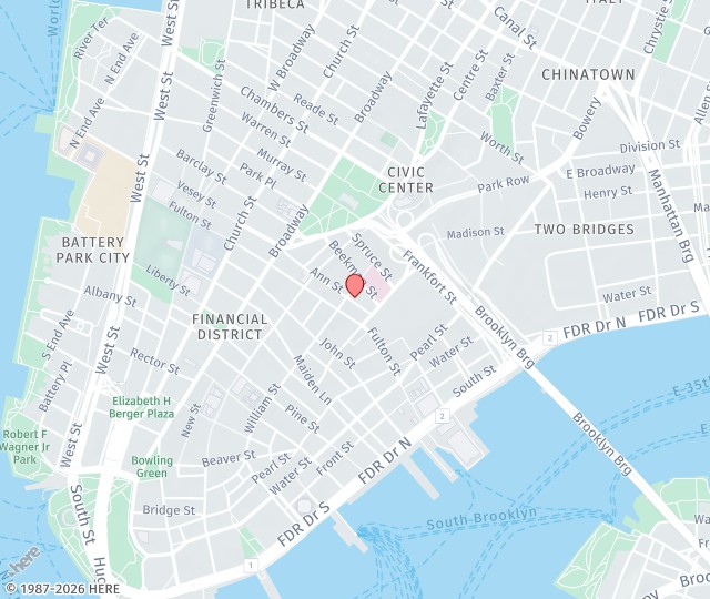 Location Map: 156 William Street, 4th Floor New York, NY 10038